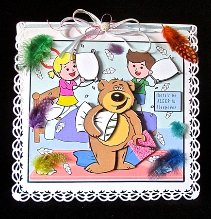 Theres No Sleep in Sleepover - Decoupage by Cynthia Massey