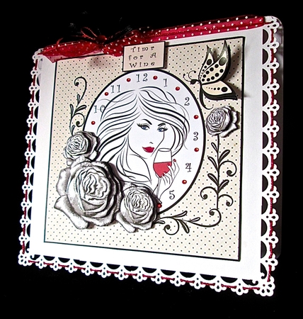 Time For A Wine - Decoupage by Cynthia Massey