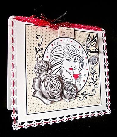 Time For A Wine - Decoupage by Cynthia Massey