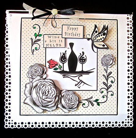 Wine A Bit It Helps - Decoupage by Cynthia Massey