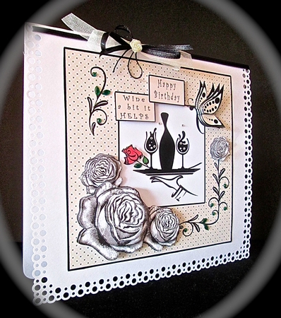 Wine A Bit It Helps - Decoupage by Cynthia Massey