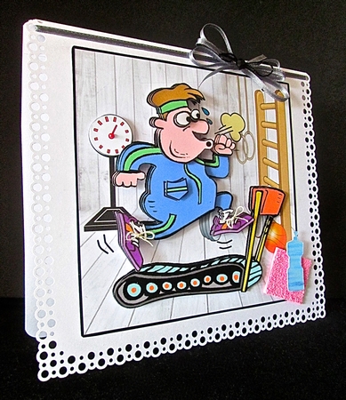 On The Treadmill - Decoupage by Cynthia Massey