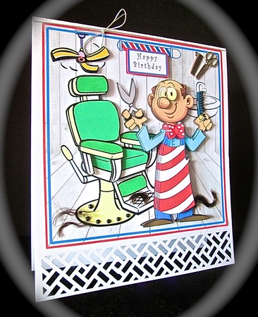 Cheeky Barber - Decoupage by Cynthia Massey