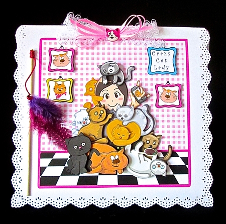 Crazy Cat Lady - Decoupage by Cynthia Massey