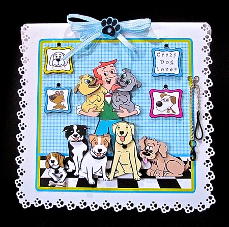 Crazy Dog Lover - Decoupage by Cynthia Massey