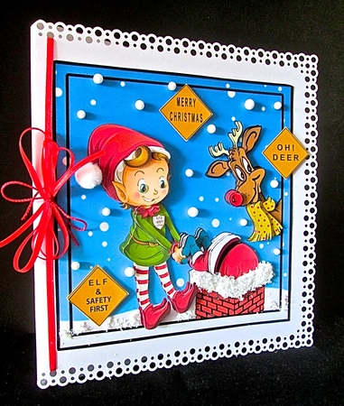 Santas Elf & Safety Officer - Decoupage by Cynthia Massey