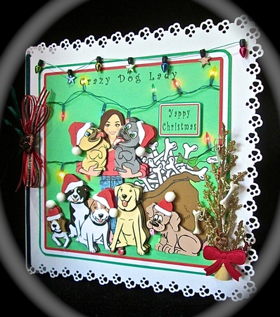 Crazy Dog Lady Christmas - Decoupage by Cynthia Massey