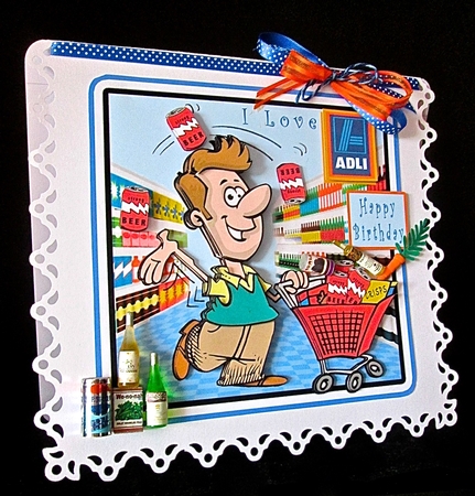 Happy Shopper - Decoupage by Cynthia Massey