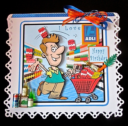 Happy Shopper - Decoupage by Cynthia Massey