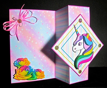 Double Front Z Fold Unicorn by Cynthia Massey