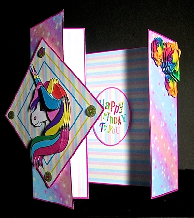 Double Front Z Fold Unicorn by Cynthia Massey