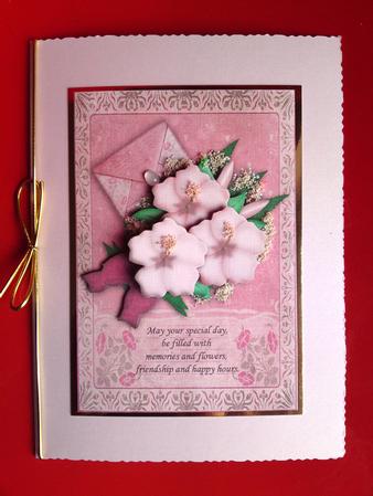 Hibiscus Floral Birthday Mother's Day Decoupage by Cynthia Massey