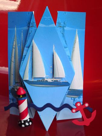 Diamond Fold Birthday Boats by Cynthia Massey