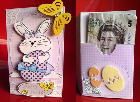 Cute Little Easter Bunny Lottery Wallet Card by Cynthia Massey