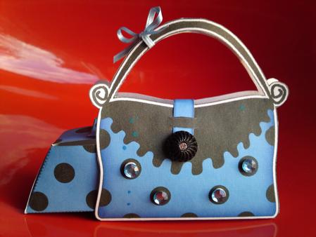 Dotty Dots Handbag Shaped Treat or Favour Box Sheet 2 by Cynthia Massey