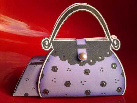Ditsy Daisy Handbag Shaped Treat or Favour Box Sheet 1 by Cynthia Massey