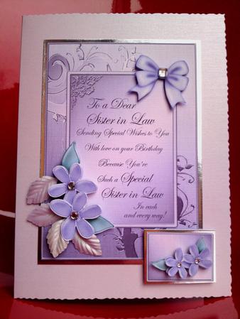 Metallic Birthday Sister in Law with 3D Decoupage by Cynthia Massey