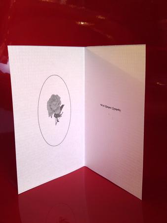 A5 Portrait Rose Sympathy Insert by Cynthia Massey