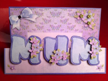 Posies for Mum - Dl Size Foldback Word Card. by Cynthia Massey
