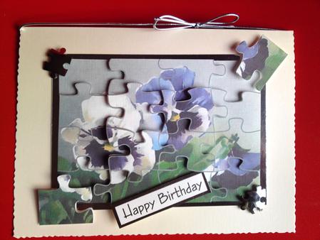 Pansies Jigsaw Puzzle Card Front by Cynthia Massey