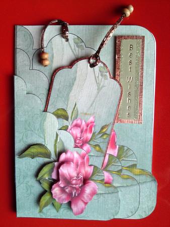 Green and Pink Rose Pocket Sheet by Cynthia Massey