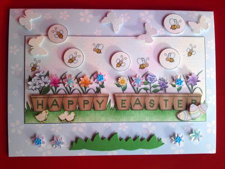 Happy Easter Flower Pots Dl Quick Eazicut by Cynthia Massey