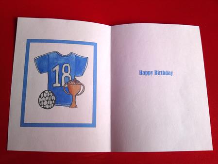 Blue Football Shirt A5 Portrait Insert by Cynthia Massey
