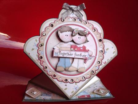 Together Forever Sweethearts Scallop Diamond Top Spring Card by Cynthia Massey