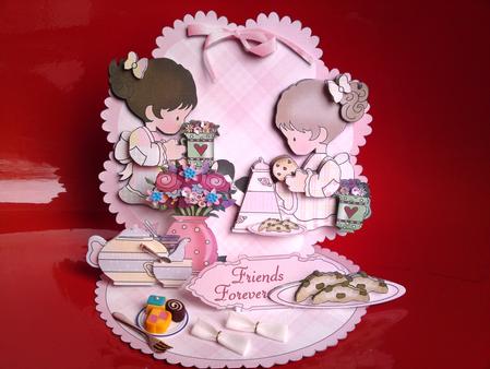 Giant Easel Tableau 3D Card Kit - Friends Forever by Cynthia Massey