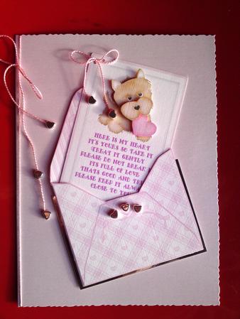 Here is My Heart Envelope Shaped Card by Cynthia Massey