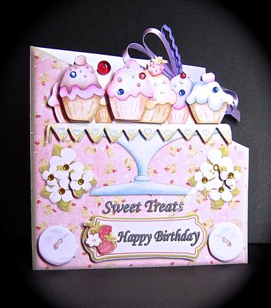 Cupcakes Mother's Birthday / Birthday Card with Decoupage by Cynthia Massey
