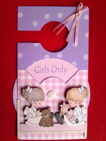 Sleepover in Progress Female Spinnin' Door Hanger by Cynthia Massey