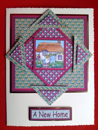 Pretty Cottage Geometric Pyramic Panel by Cynthia Massey