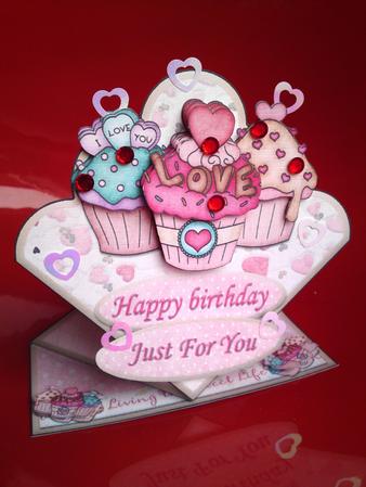 Cupcakes Diamond Top Spring Card by Cynthia Massey
