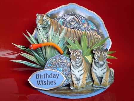 Giant Easel Tableau 3D Card Kit - Tigers by Cynthia Massey