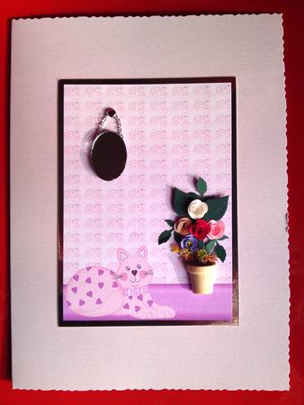 Pretty Kitty Pink Border Sheet by Cynthia Massey