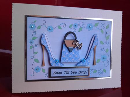 Stiletto Shoes N Bag Birthday Shopping Decoupage by Cynthia Massey