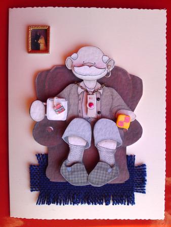 Seated Grandpa Doodles Large Image by Cynthia Massey