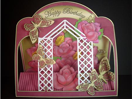 3D Just Roses Window Card Kit with Decoupage N Envelope by Cynthia Massey