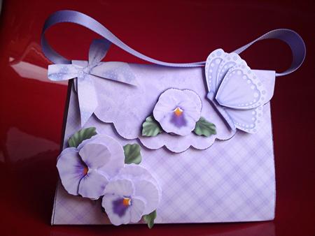 Lilac Pansy - Handbag Box by Cynthia Massey