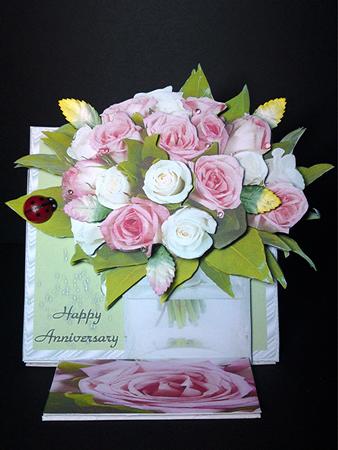 Happy Anniversary Roses Easel Card Kit by Cynthia Massey