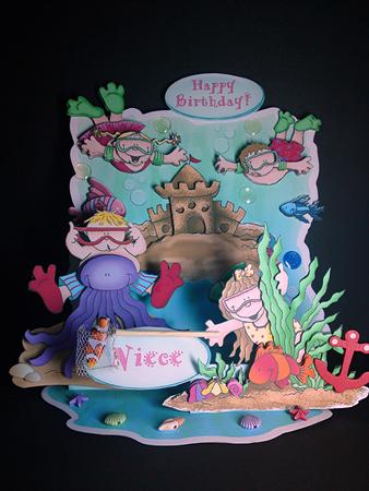 Giant Easel Tableau 3D Card Kit - Best Fishes! by Cynthia Massey