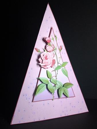 Vintage Rose Triangle Card by Cynthia Massey