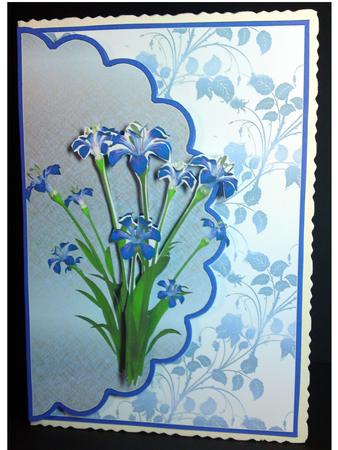 Blue Floral Envelope Cardfront by Cynthia Massey