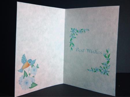 Flower & Bird Insert Best Wishes by Cynthia Massey