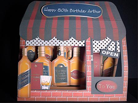 3D the Whiskey Shoppe Window Pop Up Card Decoupage by Cynthia Massey