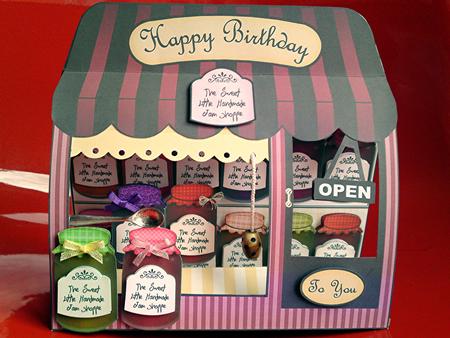 3D the Little Jam Shoppe Window Pop Up Card Decoupage by Cynthia Massey