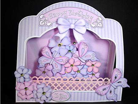 3D Blossoms N Butterflies Single Window Pop Up Card Kit by Cynthia Massey