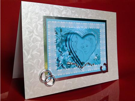 Blue Wedding Card by Cynthia Massey
