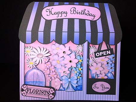 The Little Florists Shop Shaped Card Decoupage N Greetings by Cynthia Massey